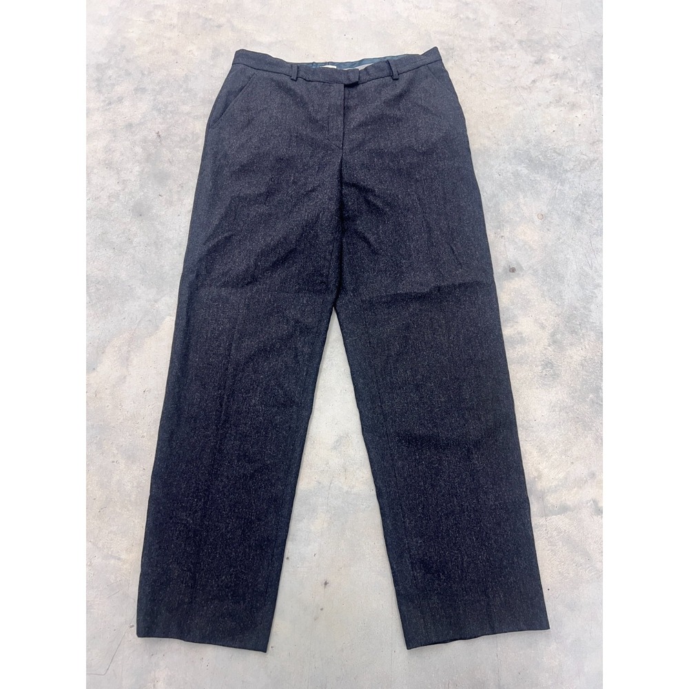 Armani‎ Collezioni Dress Pants Womens 12 Black Flat Front Straight Leg Business